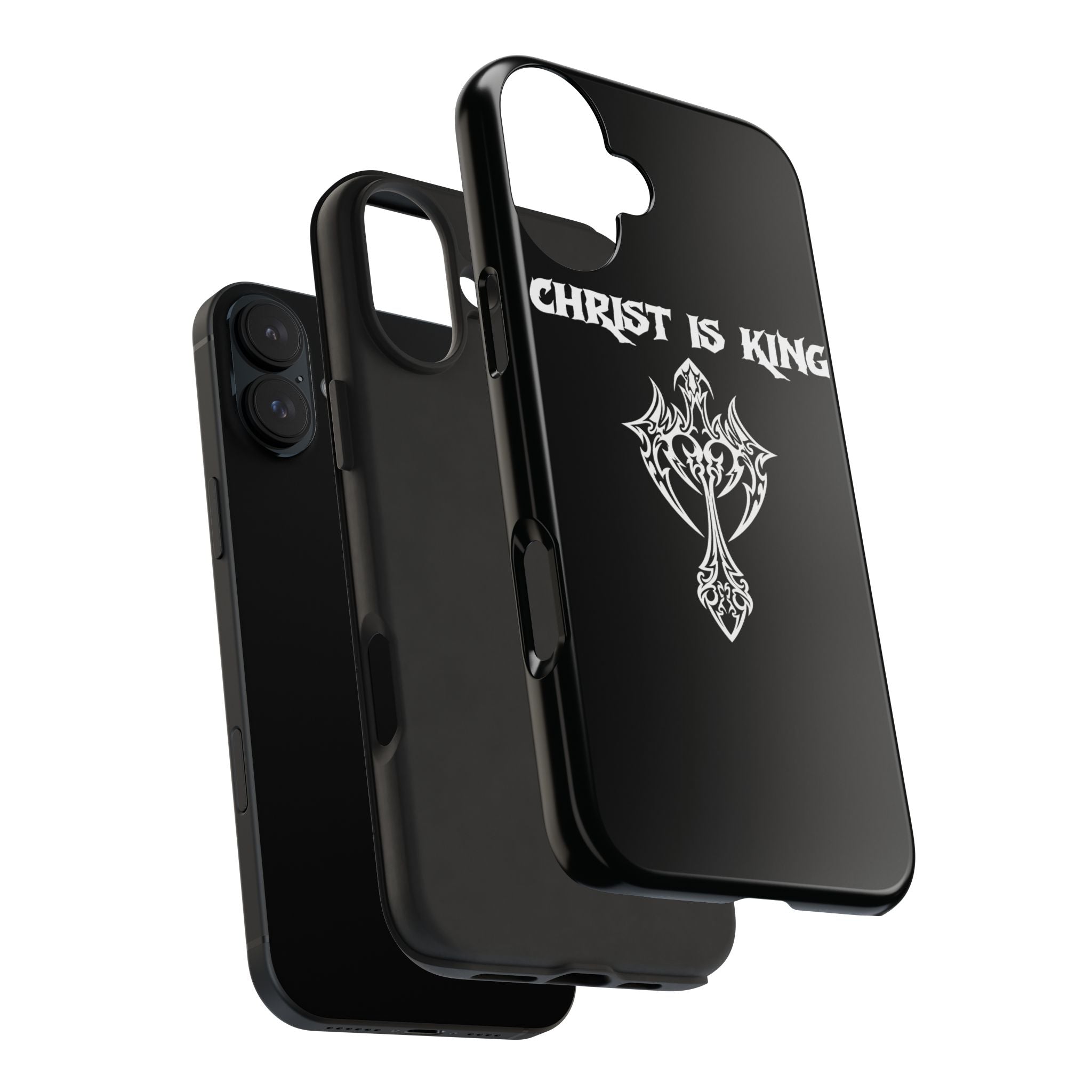 "Christ Is King" Black Christian Cross Protective Case